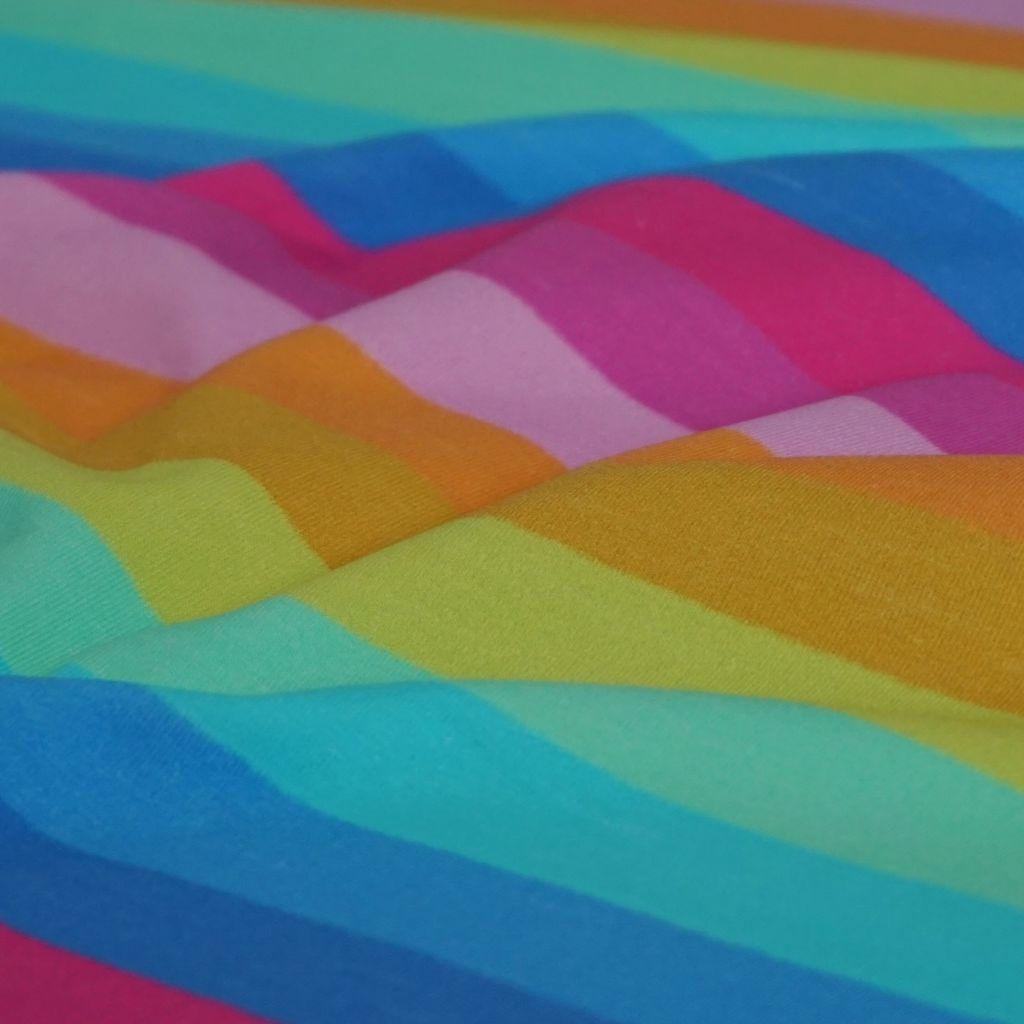Baumwolljersey Regenbogenringel von Susalabim bunt – Bio